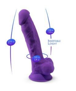 n11964 silexd 7inch glow indark silicone dildo wsuction cup purple 7