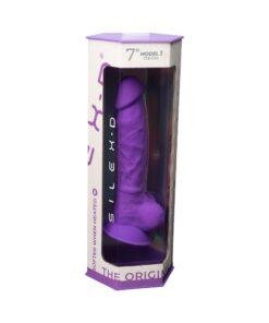 n11964 silexd 7inch glow indark silicone dildo wsuction cup purple 8