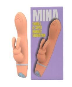 n12559 mina thrill g spot rabbit vibrator pkg side by side