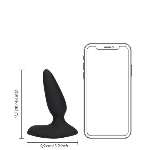 Smooth Vibrating Anal Plug with Remote Control - Black - Image 11