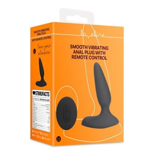 Smooth Vibrating Anal Plug with Remote Control - Black - Image 3