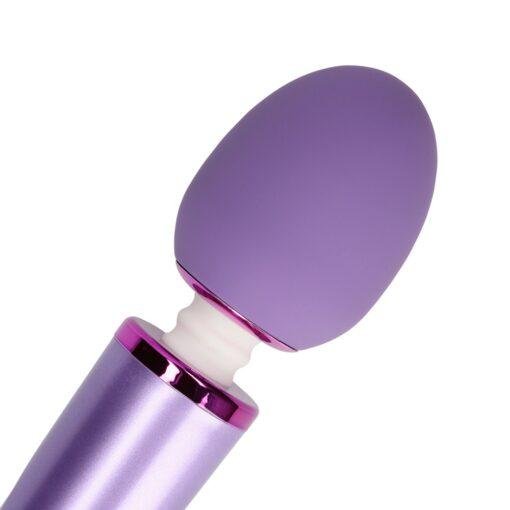 n12645 rechargeable wand vibrator metallic purple 5