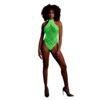 n12665 halter tie neck bodysuit neon green os 1