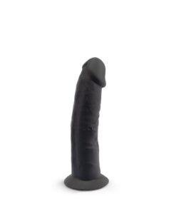 n11119 6 inch realistic silicone dual density dildo with suction cup black 3