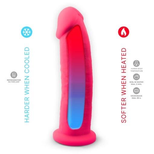 9 inch Realistic Silicone Dual Density Dildo with Suction Cup - Pink - Image 6