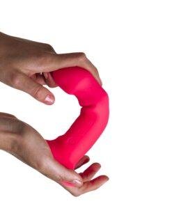 n11692 dual density cushioned core vibrating suction cup silicone dildo 6 5inch 3