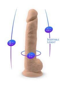 n11775 15inch realistic silicone dual density dildo wsuction cup wballs 5