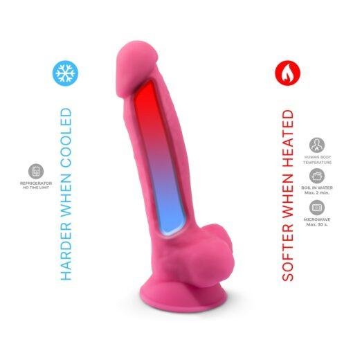 SilexD 7 inch Glow in the Dark Realistic Silicone Dual Density Dildo with Suction Cup & Balls - Pink - Image 6