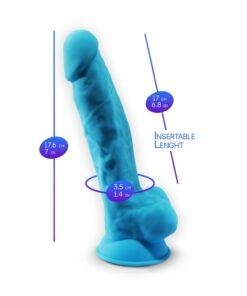 n11965 silexd 7inch realistic dildo blue 6