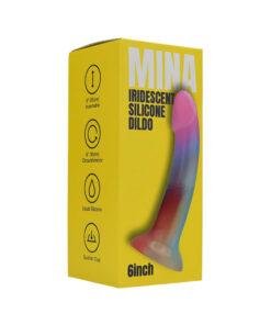 n12535 mina iridescent silicone dildo pkg 1