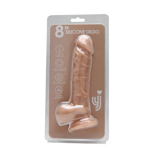 Loving Joy 8 Inch Realistic Silicone Dildo with Suction Cup and Balls - Vanilla - Image 7