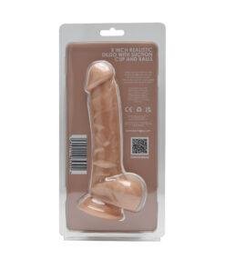 n12030 loving joy 8 inch realistic silicone dildo with suction cup and balls vanilla new pkg bk