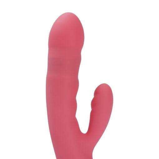 Svakom Avery Thrusting Vibrator with Clitoral Stimulator - Pink - Image 6