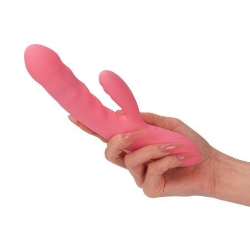 Svakom Avery Thrusting Vibrator with Clitoral Stimulator - Pink - Image 9