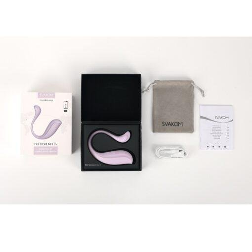 Svakom Phoenix Neo 2 Interactive App Controlled Vibrator - Lilac - Image 10