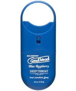 n12603 doc johnson goodhead to go deep throat spray blue raspberry 1