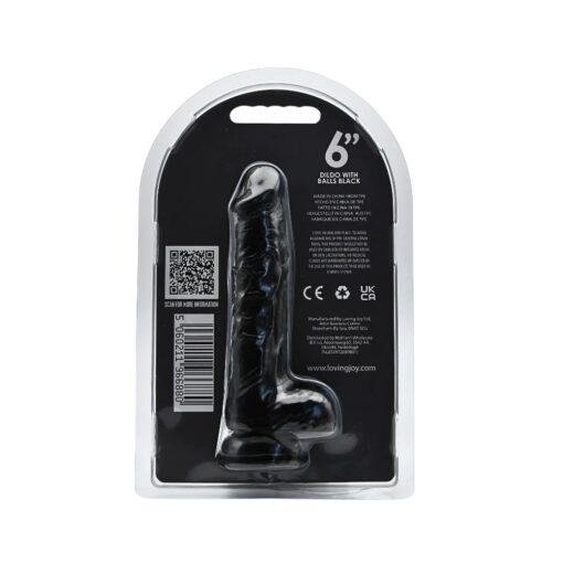 Loving Joy 6 Inch Dildo with Balls - Black - Image 6