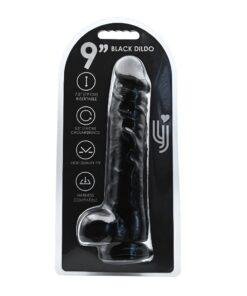 n12630 loving joy 9 inch dildo with balls black 4