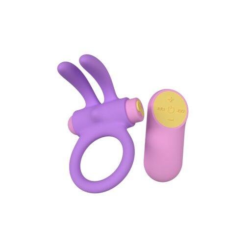 Party Color RINY Remote Control Rabbit Cock Ring - Purple