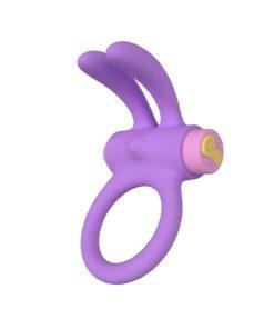 n12769 party color riny remote control rabbit cock ring purple 4