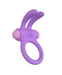 n12769 party color riny remote control rabbit cock ring purple 6