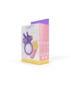 n12769 party color riny remote control rabbit cock ring purple 8