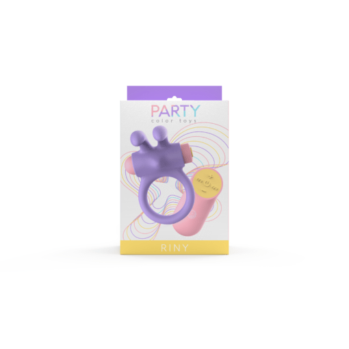 Party Color RINY Remote Control Rabbit Cock Ring - Purple - Image 11