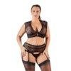 Cottelli Plus Size Bralette & String Set Black