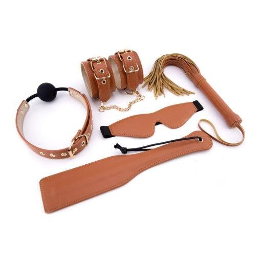 Elite BDSM Cognac Vegan Leather Set - Image 2