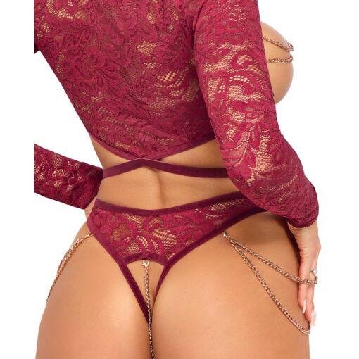 Abierta Fina Open Red Lace Body - Image 4