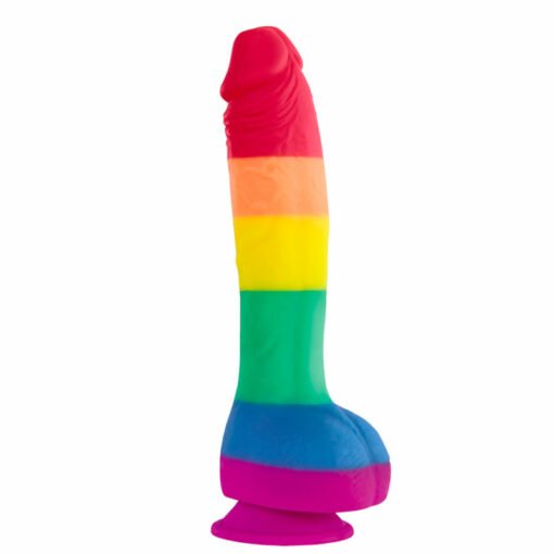 Pride Edition Realistic Silicone Dildo With Balls Multicoloured