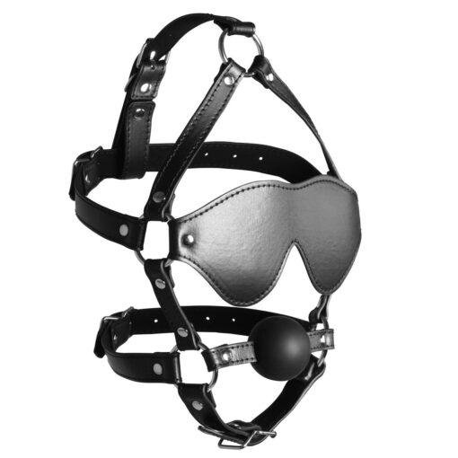 Ouch Xtreme Blindfolded Harness With Solid Ball Gag - Image 3