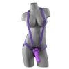 Dillio Strap On Suspender Harness With Silicone 7 Inch Purple Dong