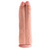 King Cock 11 Inch Flesh Two Cocks One Hole Hollow Strap-On