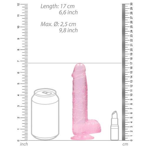 RealRock 6 Inch Pink Realistic Crystal Clear Dildo - Image 4