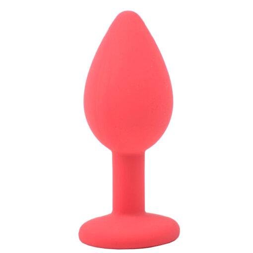 Small Red Jewelled Silicone Butt Plug - Image 2