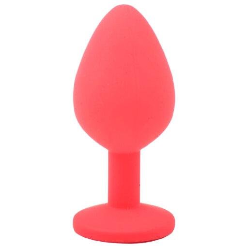 Medium Red Jewelled Silicone Butt Plug - Image 2