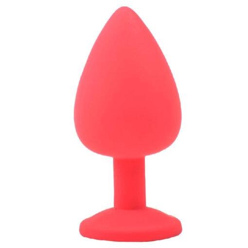 Large Red Jewelled Silicone Butt Plug - Image 2