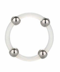 Steel Beaded Silicone Ring XL